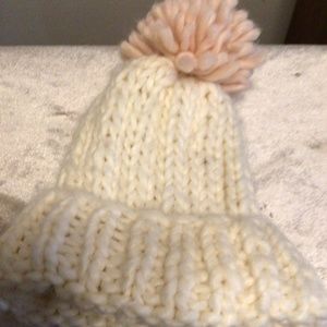 Sleeping on Snow thick knit hat with baubble